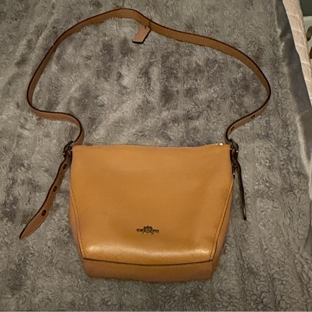 Coach Caramel  Leather  Dufflette Shoulder Bag